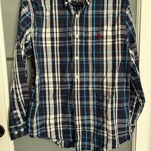 U.S. Polo Assn. Blue and White Checkered Shirt